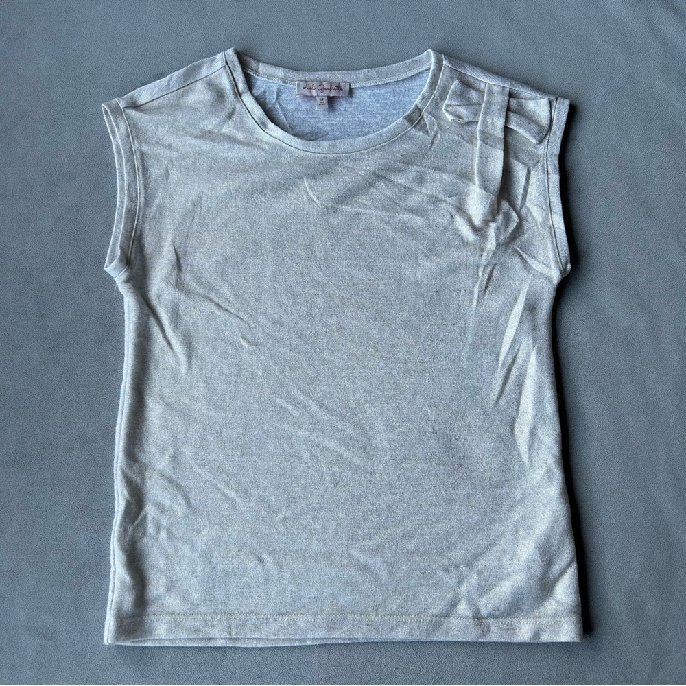 Lili Gaufrette ~ Sleeveless Top ~ Cream with Gold Shimmer ~ Girls Size 12